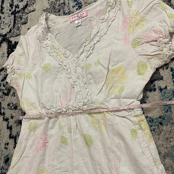 💰3 items for $25 🏷 Koi by Kathy Peterson White Katelyn Mock Wrap Top sz Small - Picture 8 of 9